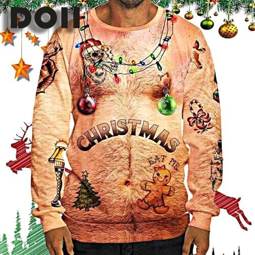 Hot Women Men T-shirt 3D Printed Christmas Style Long Sleeve Round Collar Fashion Clothing Round Neck Sweater For Women