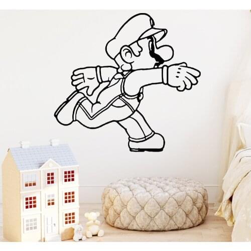 Classic Super Mario Wall Stickers Modern Interior Art Wall Decoration For Kids Rooms Gameroom Decoration Vinyl Art Decals