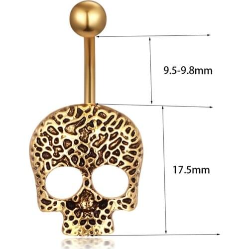 1 Piece Skull Belly Ring Naval Belly Button Rings Punk Skulls Body Piercing Jewelry