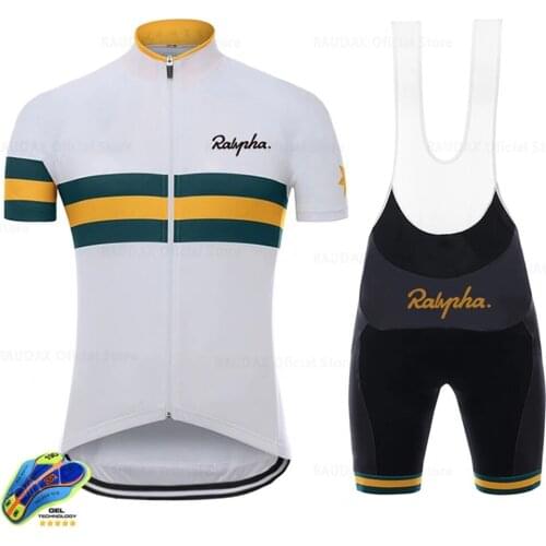 Cycling Jersey Set Pro Team Raudax White Cycling Clothing MTB Cycling Bib Shorts Bike Jerseys Set Ropa Ciclismo Hombre
