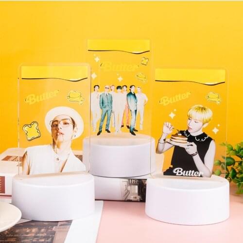Kpop Lightstick Bangtan Boys 2021 Album Butter USB Color Changing Acrylic LED Lamp V JUNGKOOK SUGA JIMIN J-HOPE RM Night Lights
