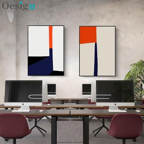 Colorful stylish geometric frame modern nordic painting abstract poster frame wall art image living room office home decoration