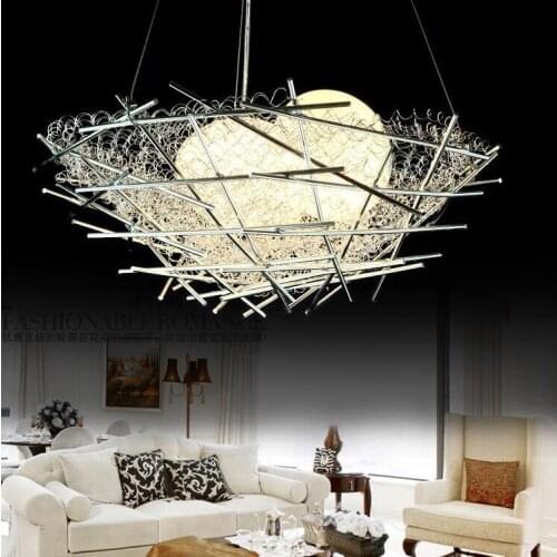 Bedroom lamps pendant lampFREE SHIPPING bird nest lighting modern dining room GALSS pendant light ZCL