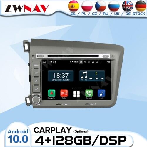 Carplay 2 Din Android Multimedia Radio Receiver For Honda Civic 2012 2013 2014 2015 Auto Audio Stereo Video Player GPS Head Unit