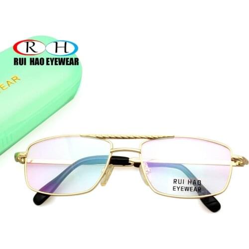 Reading Eyeglasses Men Clear Presbyopic Spectacles Reading Glasses Retro Double Beam Glasses Frame Design High Prower+1.00~+4.00