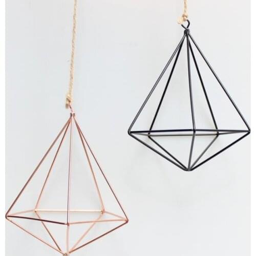 Hanging Air Plant Holder Modern Geometric Planter Container Air Plant Rack Planters Pots Wall Decor five sided SN147