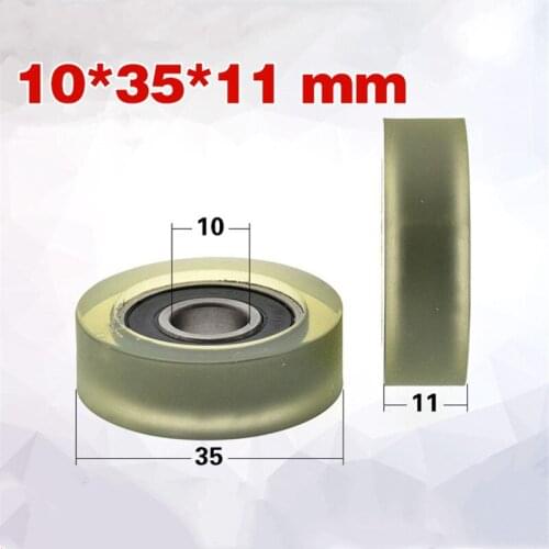[PU1035-11] 10PCS TPU 6000RS ball bearing cash counting machine sliding drawer roller wheels 10*35*11mm OD 35mm PU rubber roller