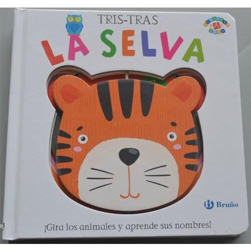 Parent Child Kids Toddler Baby Spanish Book Early Education Enlightenment Cute Picture Reading 3D Cardboard Book Age 0-3