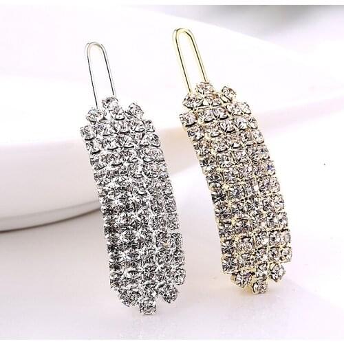 Luxury Korean fashion hair accessories full Austrian crystal rhinestone hair clip barrette hairpin for women girls jewelry