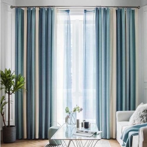 Cotton And Linen Curtains Stripe Curtains For Living Room Bedroom Window Modern Cafe Voile Tulle Shher Curtains Blinds Drapes