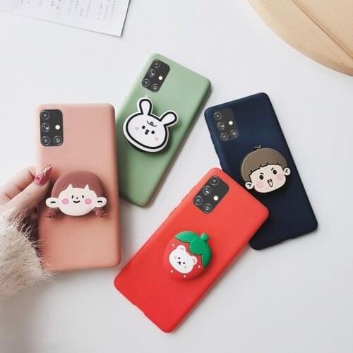 For samsaung M31S M51 3D DIY Cute Silicone Cartoon Phone Case For Samsung m31s m51 M51 Holder Stand Shockproof soft Phone Cover
