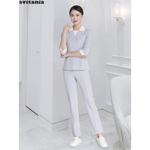 Waitress Clothing Manicurist Uniform Uniform Salon Beautician Clothing Hairdresser Spa Uniform Set