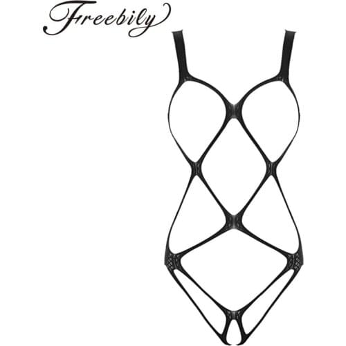 Women Bodysuit Sexy Lingerie Erotic Hollow Out Bodystocking Fishnet Bondage One-piece Bodysuits See-through Nightwear Sling