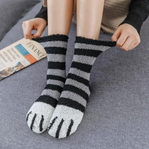 Winter Keep Warm Plush Cat Paws Socks Sleep Socks Floor Socks Thickening Women Socks