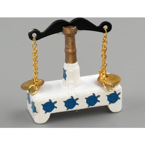 1/12 Dollhouse Miniature Accessories Mini Metal Balance Scale Simulation Model Toys for Doll House Decoration