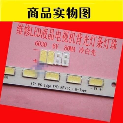 100piece/lot for maintenance LG LED LCD TV backlight Article lamp SMD LEDs 6V 6030 Cold white light emitting diode