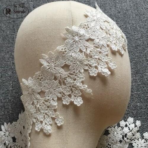 3 Yard / High Quality Water Soluble Embroidery Lace DIY Wedding Dress Ornament White RS 1047
