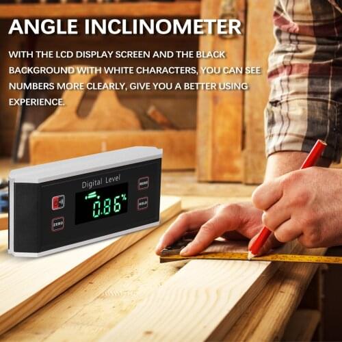 4*90° IP54 Waterproof Dustproof Level Angle Finder Digital Protractor Inclinometer Level LCD Display Absolute Measurement