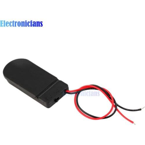 5Pcs Case Box Battery Holder CR2032 Button Coin Cell 6V Lead ON/OFF Switch