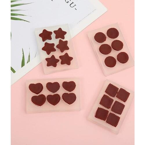 6 Holes Heart Round Silicone Chocolate Biscuits Mold DIY Cookies Candy Baking Mould Fondant Cake Baking Tools Resin Crafts