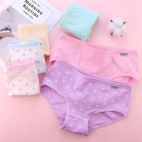 7 Pcs Cotton Underwear for Girls 2019 New Children Soft Panties Teenages Candy Color Briefs TWY-918-1-7P