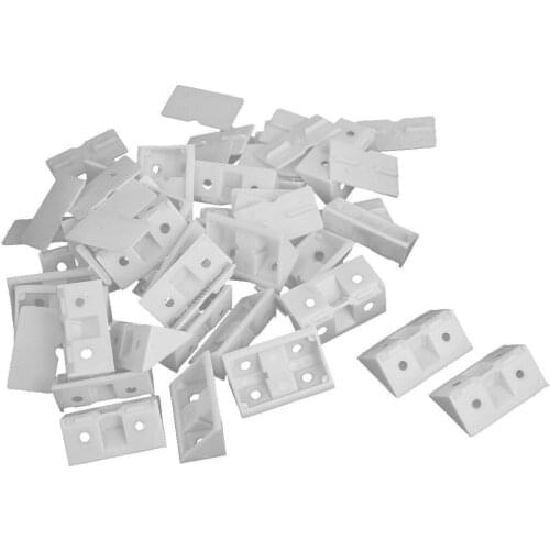 Brand New 30pcs Shelf Cabinet 90 Degree Plastic Corner Braces Angle Brackets White