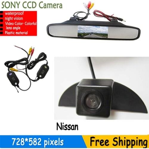 FUWAYDA wireless Front view camera +monitor for Nissan X-Trail Tiida Qashqai Livina fairlady Pulsar Cube Armada Frontier Murano