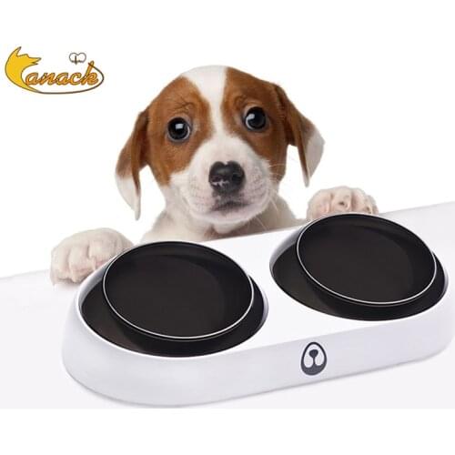 Safety Dog Bowl Puppy Food Water Feeder Pets Drinking Dish Feeder Pets Supplies Feeding Dishes Dogs Double Bowl High Quality