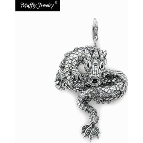 Large Dragon Pendant,Europe Style Muffiy Rebel Good Jewerly For Men And Women,2017 Gift In 925 Sterling Silver,Super Deals