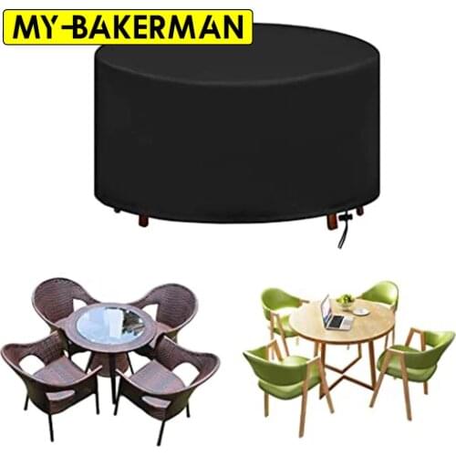 Round Patio Furniture Covers,210D Heavy Duty Outdoor Furniture Covers Table Cover of Windproof, Waterproof, Anti-UV for Garden