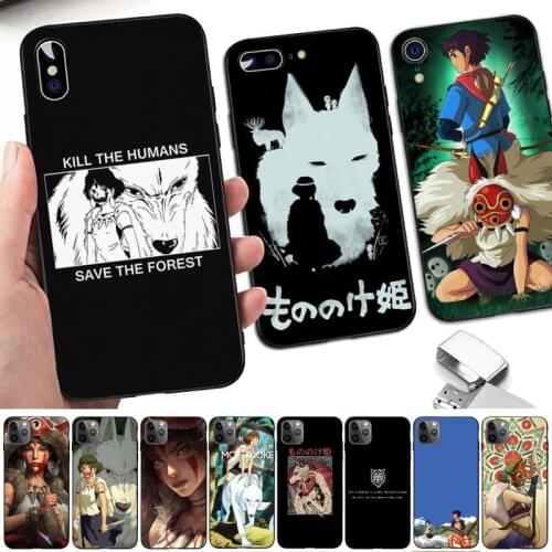 Yinuoda Japanese Anime Princess Mononoke Phone Case for iPhone 11 12 pro XS MAX 8 7 6 6S Plus X 5S SE 2020 XR case