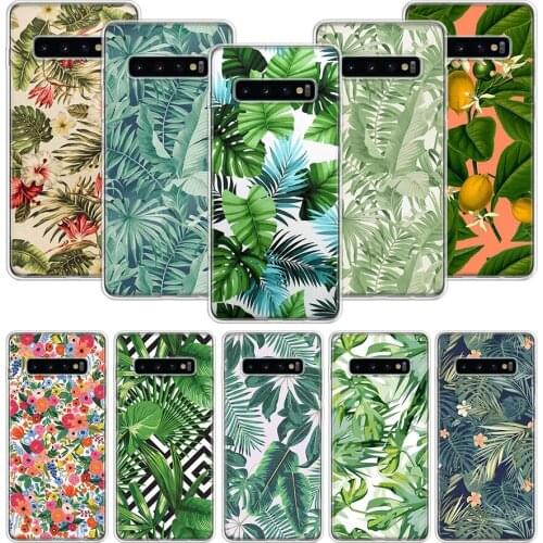 Tropical Leaves peach flower Case for Samsung Galaxy A51 A71 A50S A10 A20E A30 A40 A70S A90 M30S A01 A21 A6 A7 A8 A9 Plus + Phon
