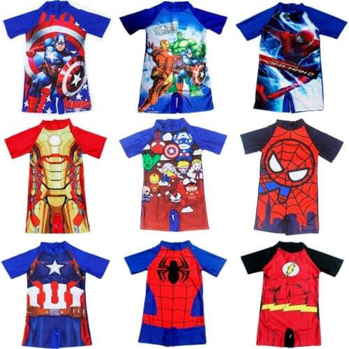 Childrens Swimsuit Suit Cartoon Spider Man Pattern One Piece Swimsuit Swimsuit Childrens Sports Swimsuit Childrens Beach Suit