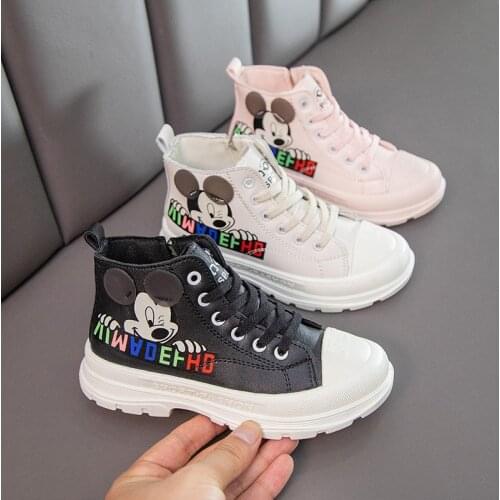 Disney childrens cartoon Minnie Mickey non-slip soft-soled short boots student Martin boots boys girls baby boots casual shoes