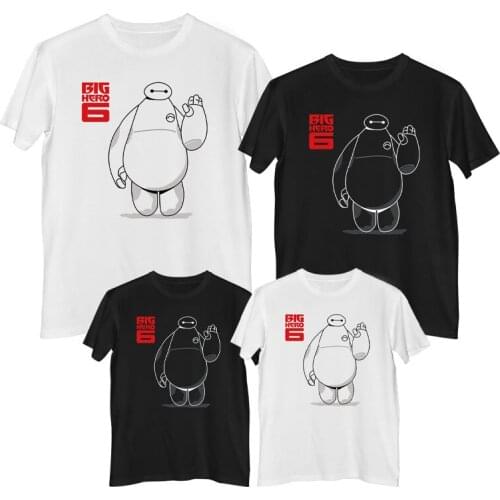 Disney Big Hero 6 Hiro Hamada Baymax T shirt Comfortable Breathable 100%cotton Fashion clothes for teens adult girls boy t-shirt