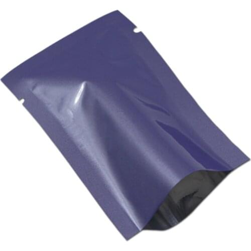 300Pcs Glossy Purple Aluminum Foil Heat Seal Pouches Dried flowers Powder Household Packing Mylar Storage Open Top Vacuum Bag