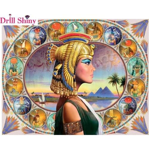 Diy Diamond Painting Cross Stitch 5D Diamond Mosaic Decor Painting Square Diamond Embroidery Crafts queen Egypt