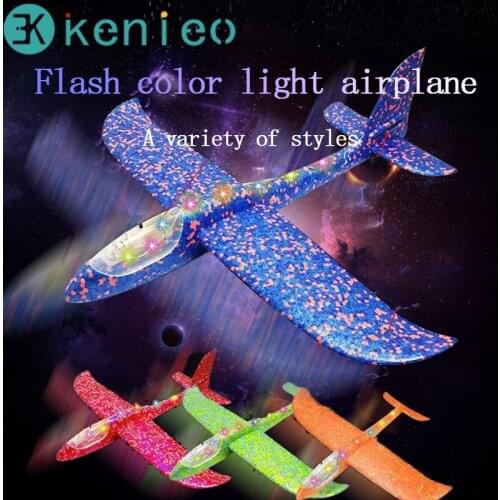 Kenieo Hand Throw Airplane EPP Foam Launch fly Led Glider Planes Model Aircraft Outdoor Fun Toys for Children Party Game
