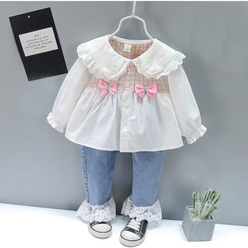 Girls Clothes Set Blouse + Jeans Childrens Clothes For Girls Toddler Girls Clothes Spring Autumn Childrens Costume