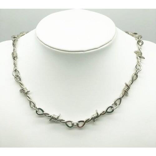 Small wire Brambles Iron Unisex Choker Necklace Women Hip-hop Gothic Punk Style Barbed Wire Little thorns Chain Choker Gifts