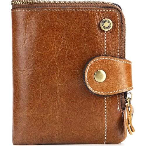 RFID Wallet Women Genuine Leather Top Quality Female Wallet Purse Small Wallet Zipper Card Holders Card Wallet