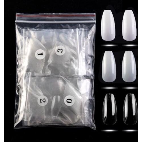 Lamemoria 500pcs Clear/Natural/White False French Style Nail Tips Artificial Fake Acrylic Nails Art Manicure Tools False Nails
