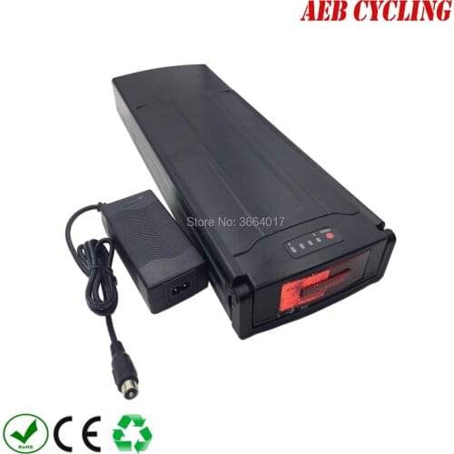 Free shipping and taxes to EU US Lithium ion 36V 13Ah rear rack battery Li-ion electric bike battery with charger for city bike
