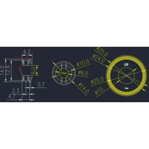 Metal encoder disc Outside diameter 25mm diameter 6.00mm pulses 192 metal use for encoder H9700 D