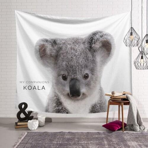 Cute Animal Series Pattern Polyester Tapestry Animal Printed Wall Hanging Mural Living Room Home Decor