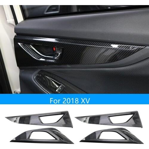Interior Door Handle Surrounds For Subaru Crosstrek XV 2018 Carbon Fiber Overlay Cover