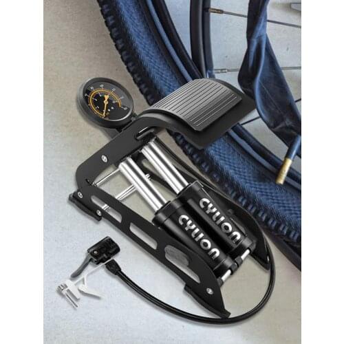 Twin Cylinder Pump Bicycle Bicycle Tire Pump Bicycle Air Pump Smart Valve Head With Pressure Gauge