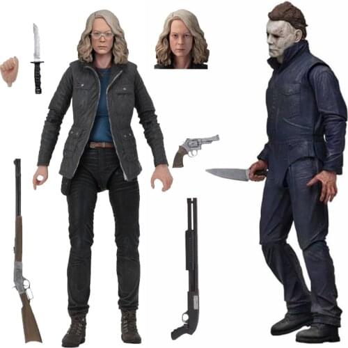 NECA Halloween Ultimate Laurie Strode Michael Myers Pumpkin With LED Light PVC Action Figure Model Toy Christmas Gift