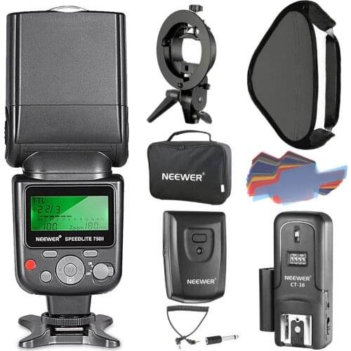 Neewer 750II TTL Flash Speedlite Kit for Nikon DSLR Cameras Flash Light CT-16 Wireless Trigger and Softbox with S-type Bracket