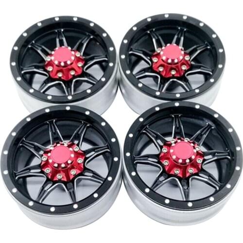 4Pcs Rc Rock Crawler Metal Wheel Rim 1.9 Inch Beadlock For 1/10 Axial Scx10 90046 Tamiya Cc01 D90 D110 Tf2 Traxxas Trx-4 S119